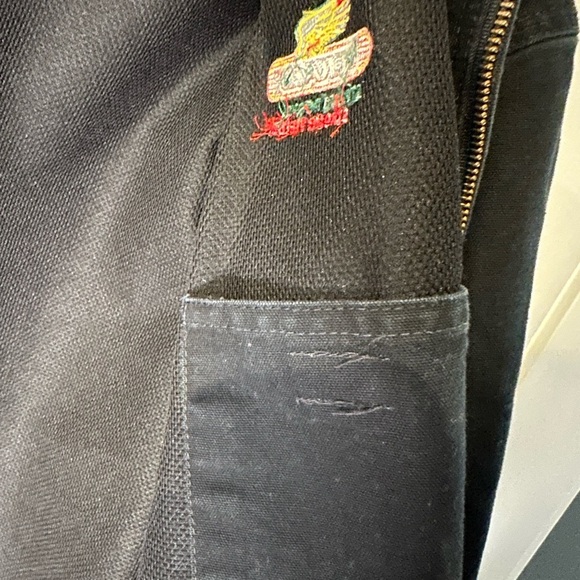 Vintage Carhartt Canvas Hooded Coat Dekalb Logo Lined Black Field Barn Jacket XL - Picture 6 of 11